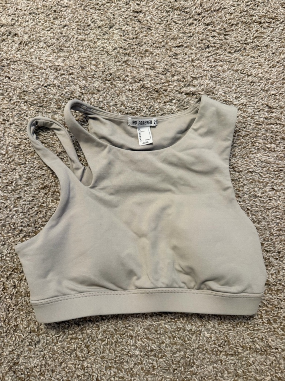 Forever 21 Taupe High Neck Crop Tank Top Size Small